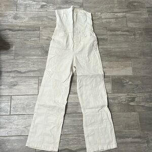 Strapless White Jean Jumpsuit